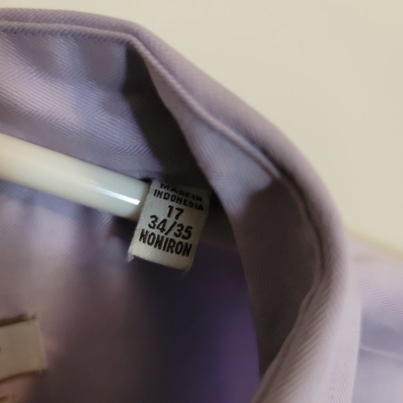 JOSEPH ABBOUD Button Down Dress Shirt - 17 Neck/Light Purple - Picture 4 of 6